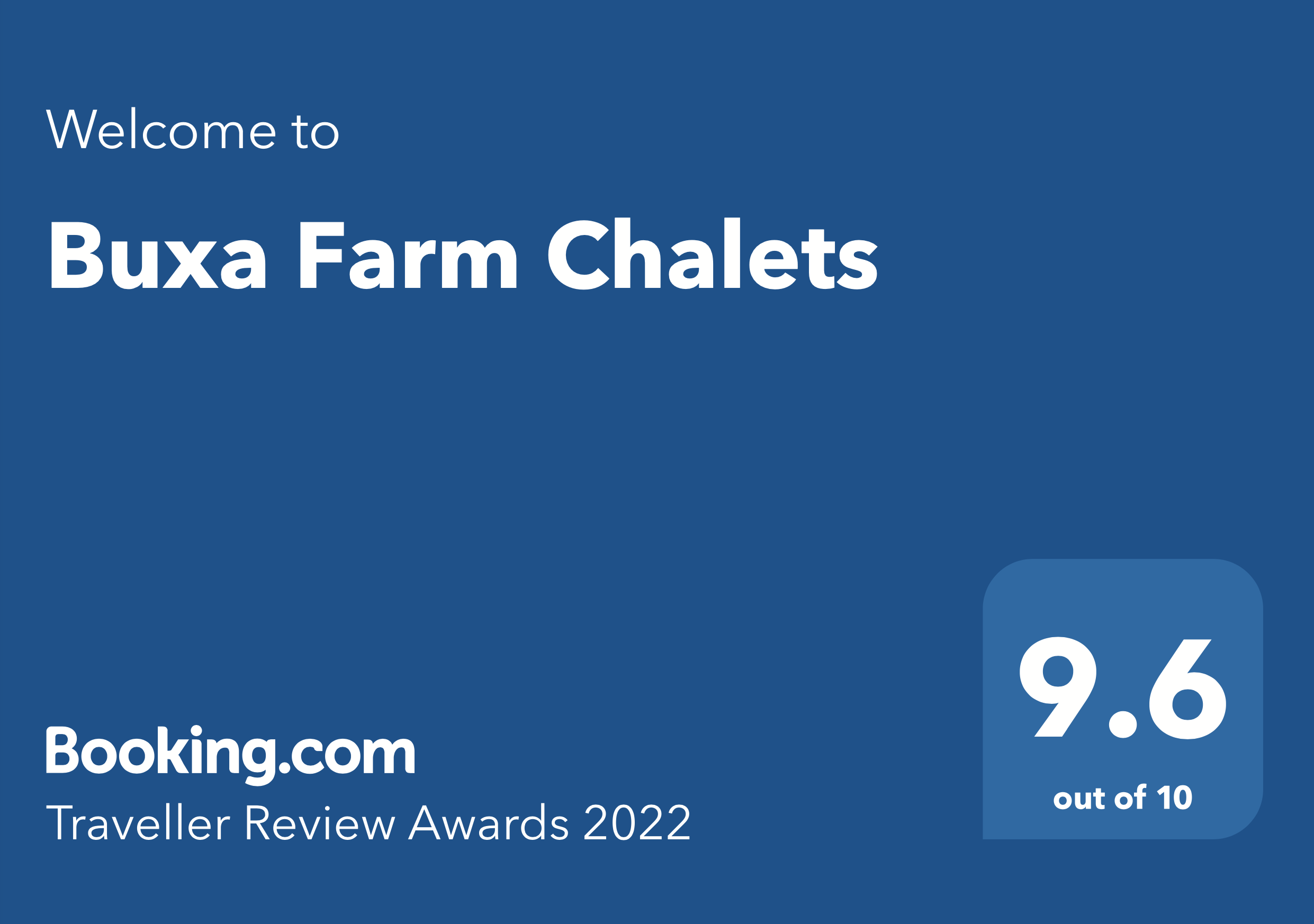 Buxa Chalet Booking.com Award 2022